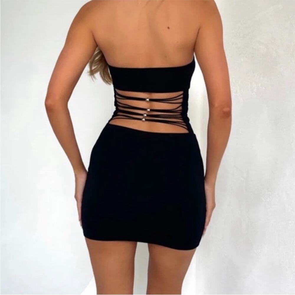 OUTCAST | Carter Mini Black Strapless Dress - Picture 2 of 2